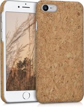 kwmobile Hoesje geschikt voor Apple iPhone SE (2022) / iPhone SE (2020) / iPhone 8 / iPhone 7 case - Telefoonhoesje met coating van kurk - Handige beschermhoes in lichtbruin