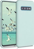 kwmobile telefoonhoesje geschikt voor Samsung Galaxy S10 - Hoesje met siliconen coating - Smartphone case in cool mint