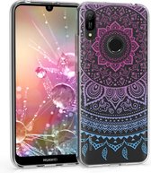 kwmobile telefoonhoesje voor Huawei Y6 (2019) - Hoesje voor smartphone in blauw / roze / transparant - Indian Sun design