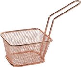 Frietmandje - Metaal - 9x11xh6cm - Koper - (set van 6)