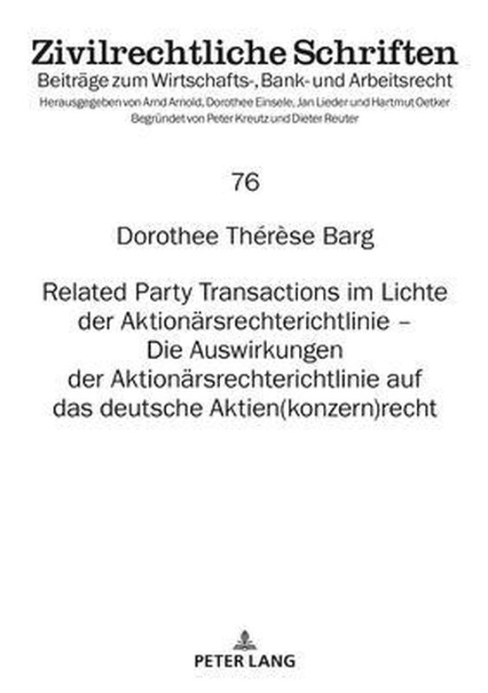 Zivilrechtliche Schriften- Related Party Transactions Im Lic ... - cover