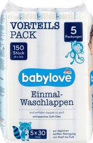 babylove Wegwerp babywashandjes - voordeelverpakking - 5x30 stuks, 150 stuks