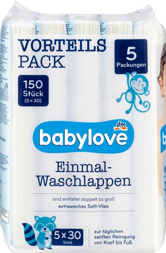 babylove Lingettes jetables pour bébé - pack économique - 5x30 pièces, 150  pièces | bol.com