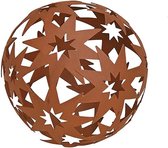 Kerst - Kerstdecoratie - Kerstdagen - Roestbruine bal gemaakt van sterretjes, 14 cm