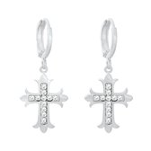Damesdingetjes - Oorbellen - Holy Cross - Kruis - Gold plated - Versierd met zirkonia steentjes