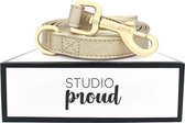 Studio Proud - hondenriem - Gold snake print - goudkleurige accessoires - te combineren met bijpassende halsband