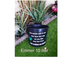 Emmer 10 liter met Tekst  Tuin Klus Tuinieren Bier  Vader Spreukbord Quote Klussen  Cadeau Geschenk Vaderdag Verjaardag Spreuk Spreuken Quote Tekst Handgemaakt
