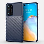 Voor Huawei P40 Thunderbolt Shockproof TPU Soft Case (donkerblauw)