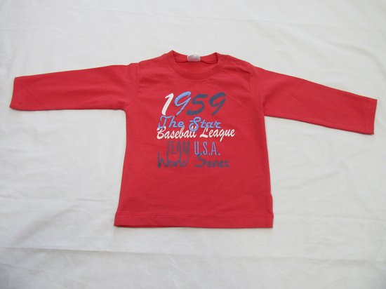 dirkje , jongens , t-shirt lange mouw , rood , 19559 the star  , 80 - 12 maand