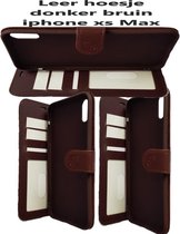 Leer hoesje donker bruin iPhone XS Max