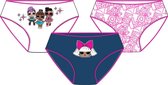 LOL Surprise Meisjes Ondergoed 3-Pak Maat 122/128 Wit-Blauw-Roze