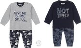 Dirkje SET (2stuks) pyjamas Bio Cotton Grijs space en Blauw not tired - 62/68