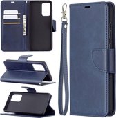 Samsung Galaxy A72 hoesje - MobyDefend Wallet Book Case Met Koord - Blauw - GSM Hoesje - Telefoonhoesje Geschikt Voor Samsung Galaxy A72