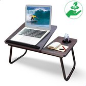 TrueLogic Alpha laptoptafel – bedtafel - laptop verhoger - Laptop standaard  - bedleestafel - bedtafel inklapbaar  - Laptopstandaard zwart