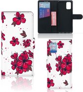 Mobiel Hoesje Geschikt voor Samsung Galaxy A02s Flip Cover Geschikt voor Samsung M02s Book Case Blossom Red