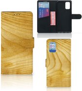 GSM Hoesje Geschikt voor Samsung Galaxy A02s Flip Cover Geschikt voor Samsung M02s Wallet Book Case Licht Hout
