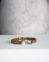 SaYa Jewelry Design Leren armband in de kleur Raza Bronze goud met haaksluiting