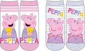 Set van 2 paar Peppa Big sokken, roze en grijs maat 31/34