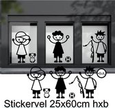 Raam - Muur sticker Sticky - Jongens - Boy - Vrolijke Figuren - kinderen - Kinderkamer - Babykamer - Decoratief - Poppetjes - Stick figuur Kleur Zwart