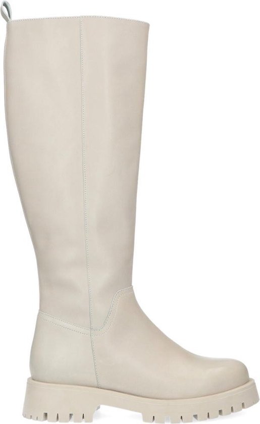 Manfield Dames Hoge off white leren laarzen Maat 38 bol