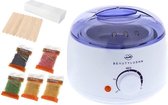 Wax verwarmer - Wax heater - Wax verwarmer set - Harsapparaat - Pro-Wax 100 - Wax ontharen - Inclusief 500-gram wax beans - 10 houten spatels - Wax - Waxapparaat - Wax Beans - Ontharen voor m