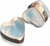 8 luxe silicone oorbelachterkantjes hart goudkleur .Charme Bijoux
