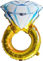 Trouwring ballon - XL - 85x54cm - Folie ballon - Ballonnen -  Bruiloft - Verlovingsring - Bruiloft versiering - Bruidegom - Bruid - Just married - Versiering - Ballonnen - Thema fe