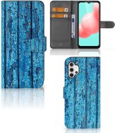 Magnet Case Samsung Galaxy A32 5G Telefoonhoesje Wood Blue