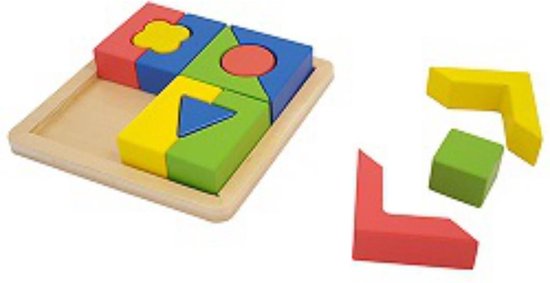 Playwood geometrische vormen leren tangram blokpuzzel u krijgt geleverd 3 puzzels van PlayWood — afbeelding 4