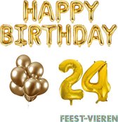 24 jaar Verjaardag Versiering Ballon Pakket Goud