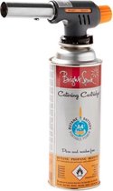 Crème Brûlée Koksbrander/ Gasbrander + Gasbus - CaterFlame brander - Automatische ontsteking | brander creme brulee