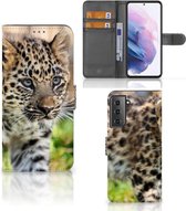 GSM Hoesje Geschikt voor Samsung Galaxy S21 Plus Beschermhoesje met foto Baby Luipaard