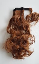 Paardenstaart hairextensions licht bruin lang slag 65 CM krullen en stijlen tot wel 130 graden ponytail