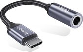 Essager USB-C naar 3.5mm Jack (Female) Aux Kabel DAC Connector Grijs