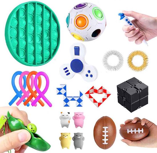 Fidget toys pakket set Pop it fidget toys box fidget pea poppers fidget cube