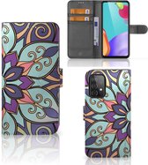 Mobiel Bookcase Samsung Galaxy A52 Smartphone Hoesje Purple Flower