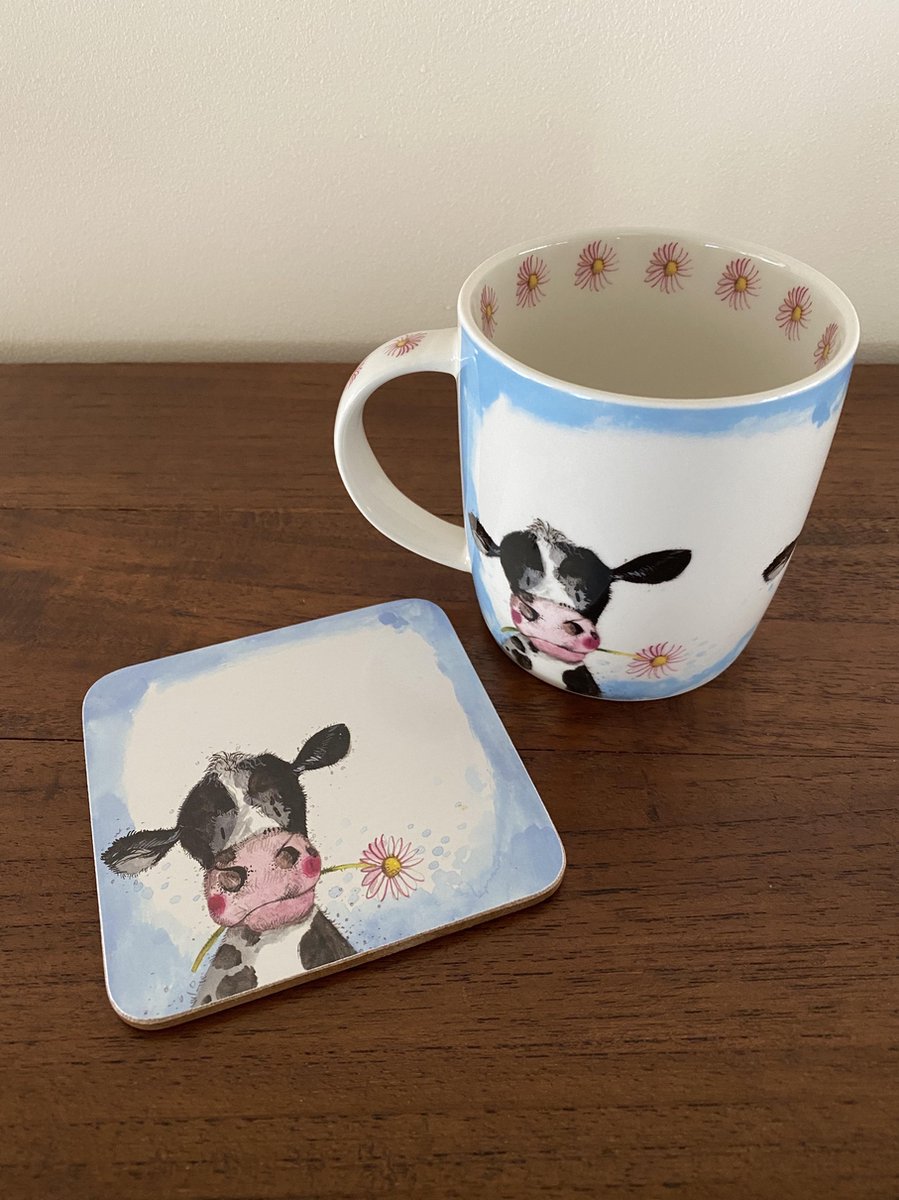 Alex Clark Mok & Onderzetter Set Sunshine Cow ~ Koe