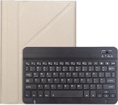 Draadloze Toetsenbord en Hoes 7 Inch Tablet Universeel Pu Leder Bluetooth Keyboard - goud
