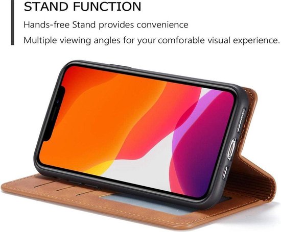 Bookcase Apple iPhone 12 Mini | Marron | Porte-cartes | Étui portefeuille