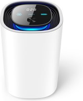 TechU™ Luchtreiniger L5 Draagbaar – Wit – Sterilizer met Negatieve ionen – 4 Kleuren Monitor – tegen Schimmel, Pollen, Stof, Huisdier Allergieën, Bacteriën, Vieze Geurtjes, Roken – Geschikt v