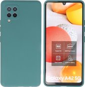 Samsung Galaxy A42 5G Hoesje Fashion Backcover Telefoonhoesje Donker Groen