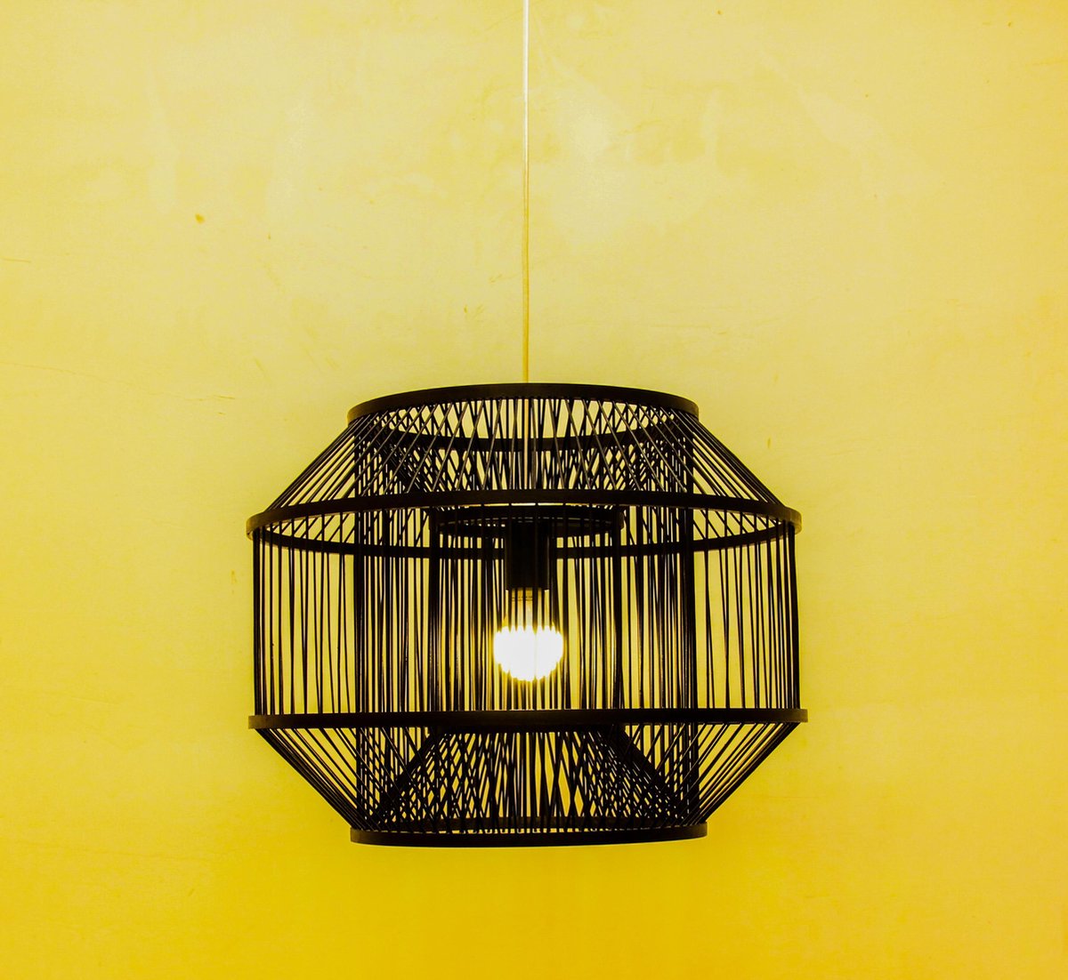 Fine Asianliving Bamboe Hanglamp Zwart - Carlson D50xH35cm