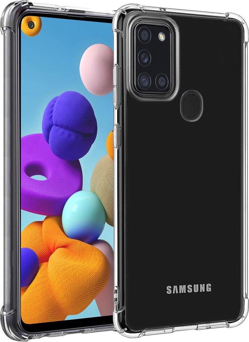 Samsung A21S Hoesje Siliconen Shock Proof Case - Samsung Galaxy A21S Hoesje Transparant - Samsung Galaxy A21S Hoes Cover Transparant - Samsung A21S Case Shockproof