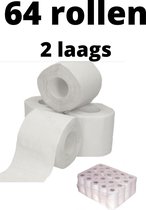 Wc papier- Toilet papier 64 rollen- 2 laags-Traditioneel Toiletpapier recycle 200 vels 2 laags