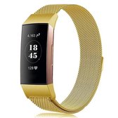 Fitbit Charge 3 & 4 Milanese Band  Goud - Maat: SM