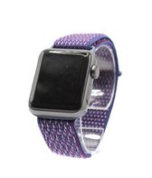 Geschikt Voor Smart Watch Geweven Loop Band -  Indigo Blauw - 42mm En 44mm - Geschikt Voor Smart Watches