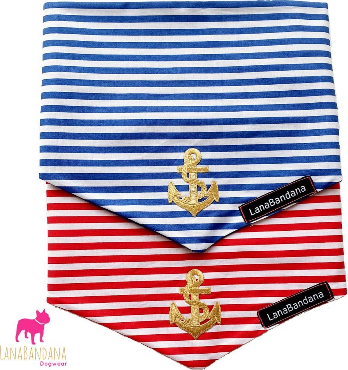 Honden bandana | Knoopbandana | Anchor Red maat S