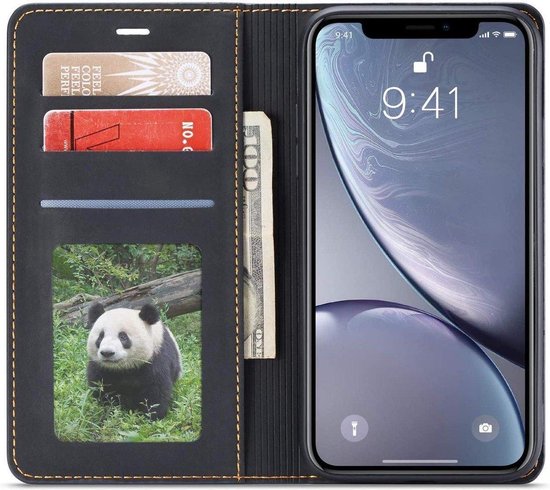 Bookcase Apple iPhone 12 Mini | Noir | Porte-cartes | Étui portefeuille