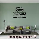 Muur - Sticker Faith - Engels  - Geloof - Spiegel - Ramen - Quote - Spreuk Wand - Spreuken Decoratief -Woonkamer - Slaapkamer - Hal - Afmeting 50x40cm Zwart