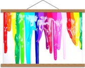 Schoolplaat – Regenboogkleurige uitgelopen Verf - 60x40cm Foto op Textielposter (Wanddecoratie op Schoolplaat)